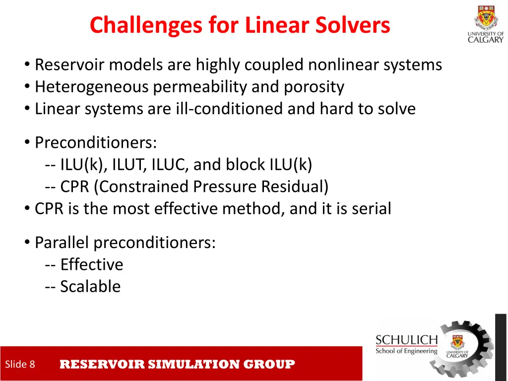 challenges for linear solvers