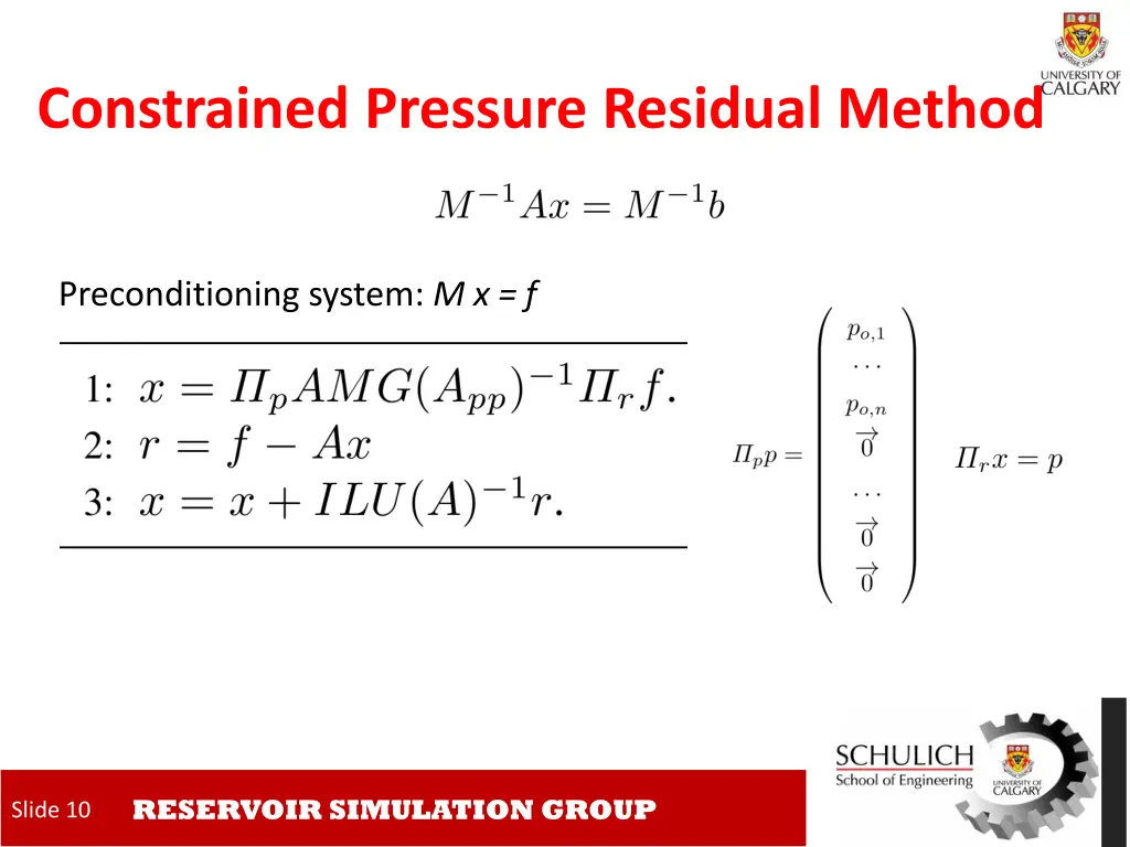 constrained pressure residual method