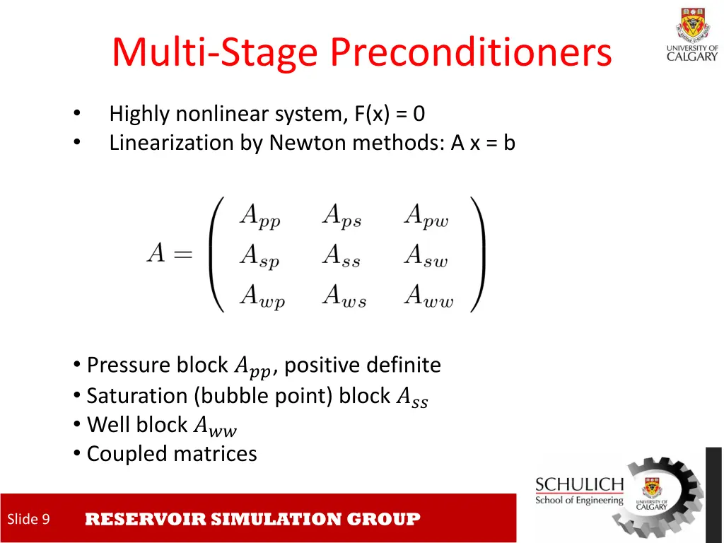 multi stage preconditioners