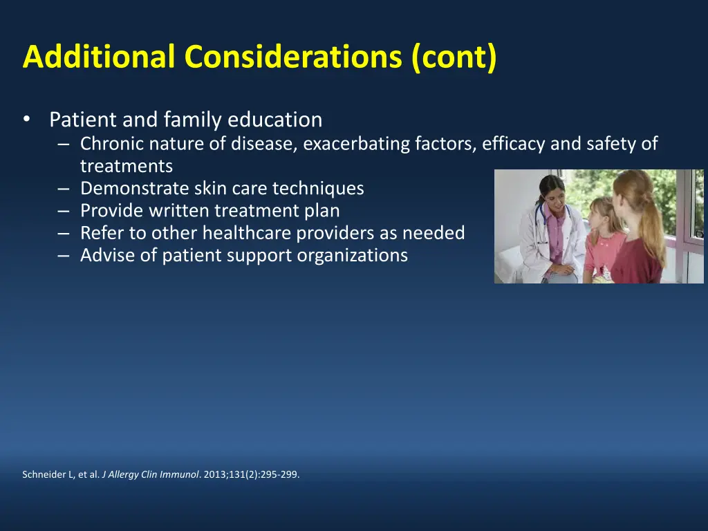 additional considerations cont 1