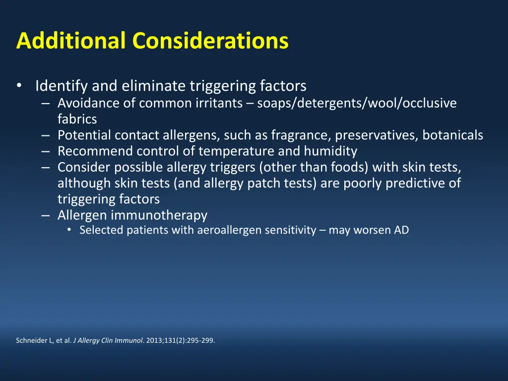 additional considerations