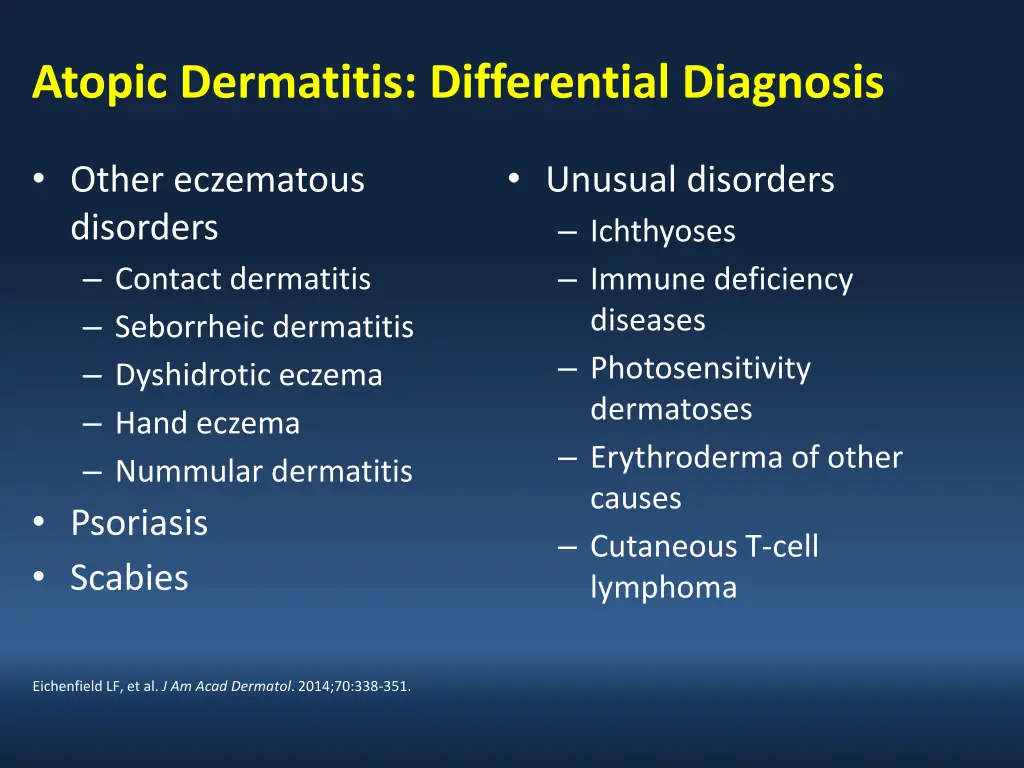 atopic dermatitis differential diagnosis