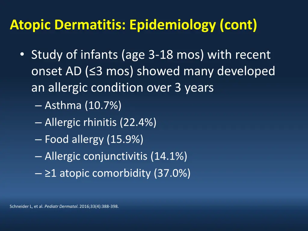 atopic dermatitis epidemiology cont 1