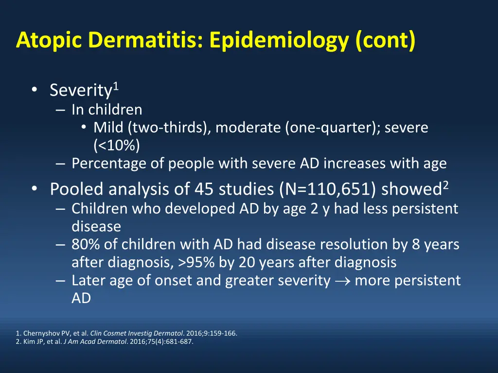atopic dermatitis epidemiology cont