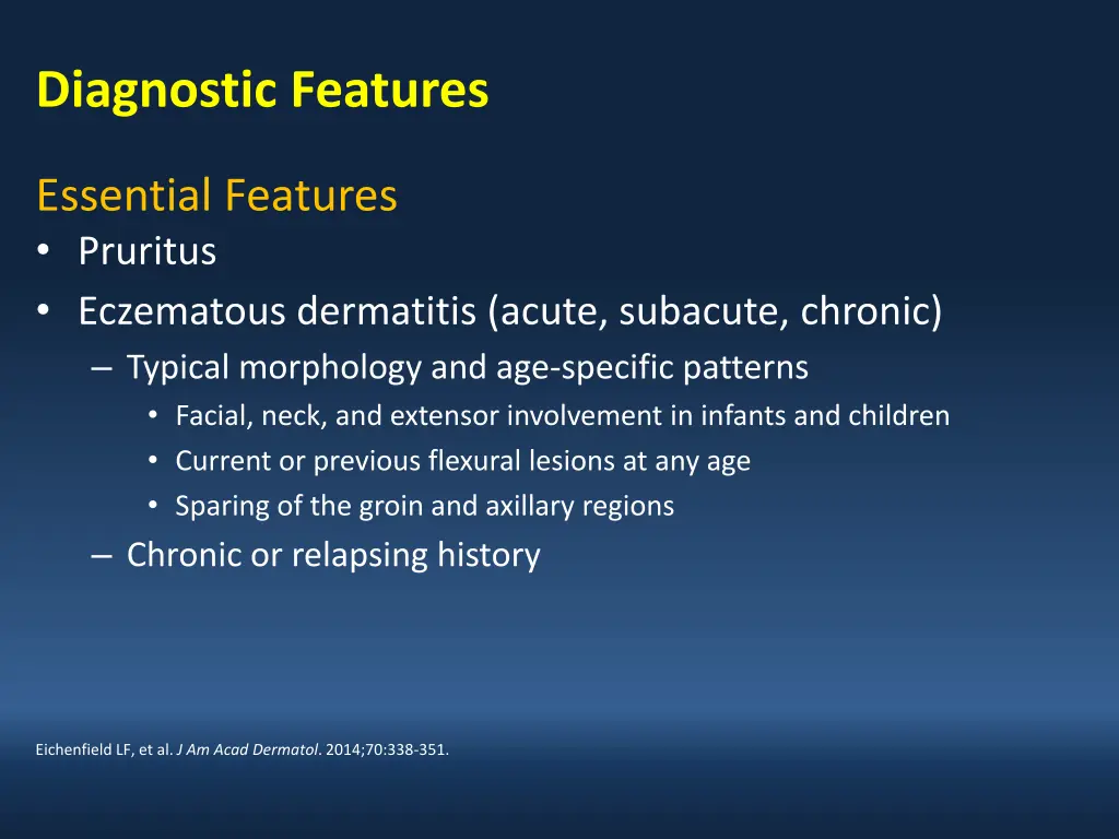 diagnostic features