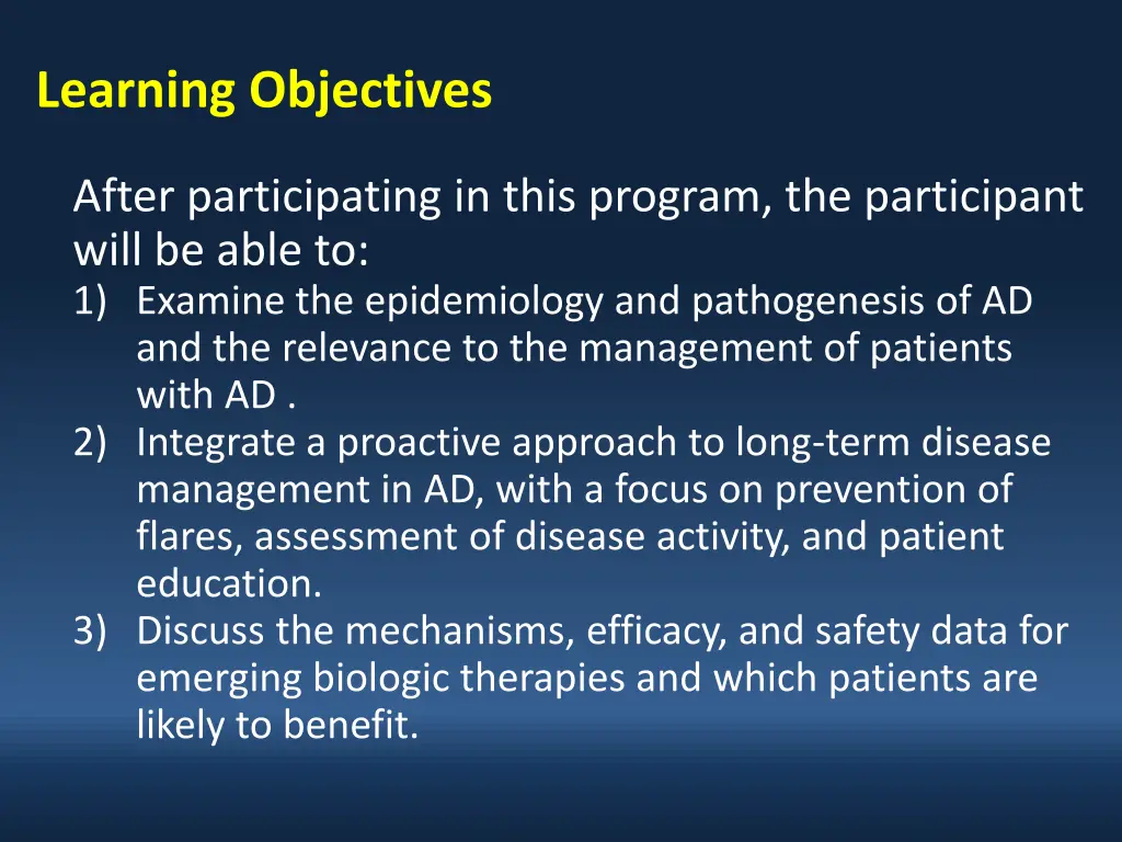 learning objectives