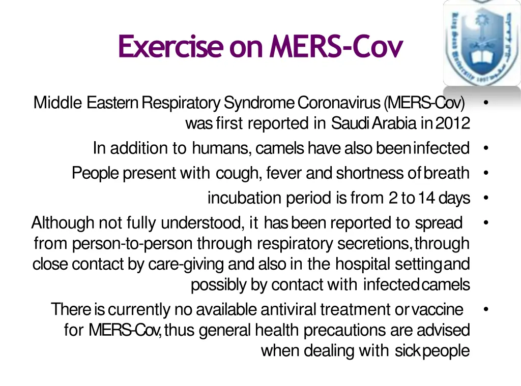 exercise onmers cov