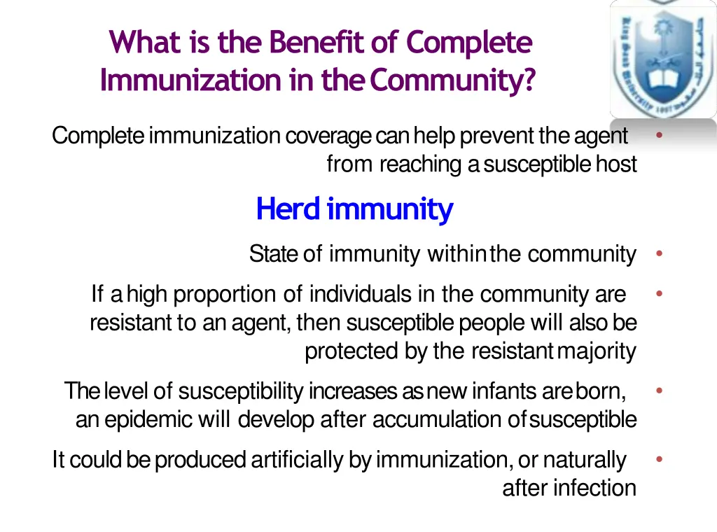 what is the benefit of complete immunization