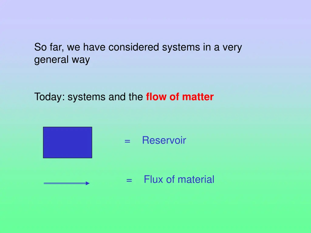 so far we have considered systems in a very