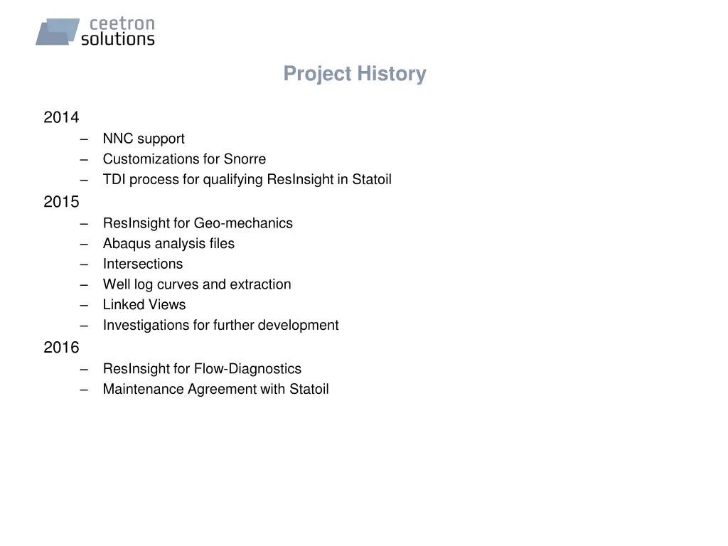 project history 1