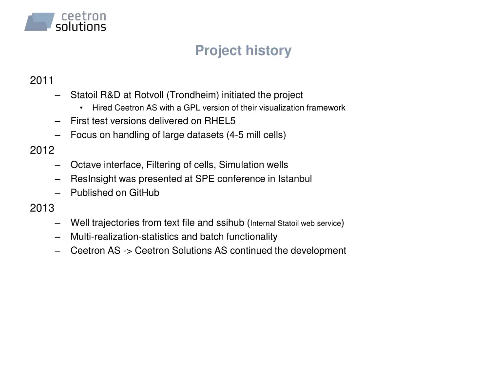 project history