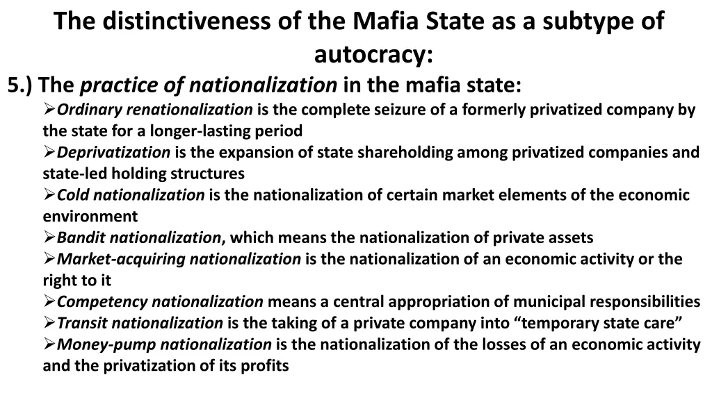 the distinctiveness of the mafia state 1
