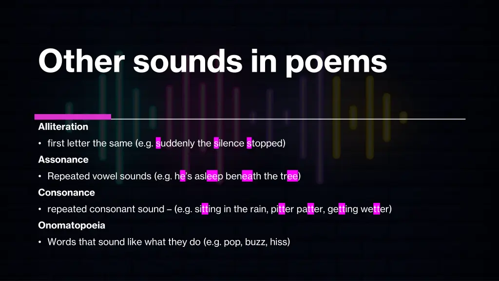 other sounds in poems