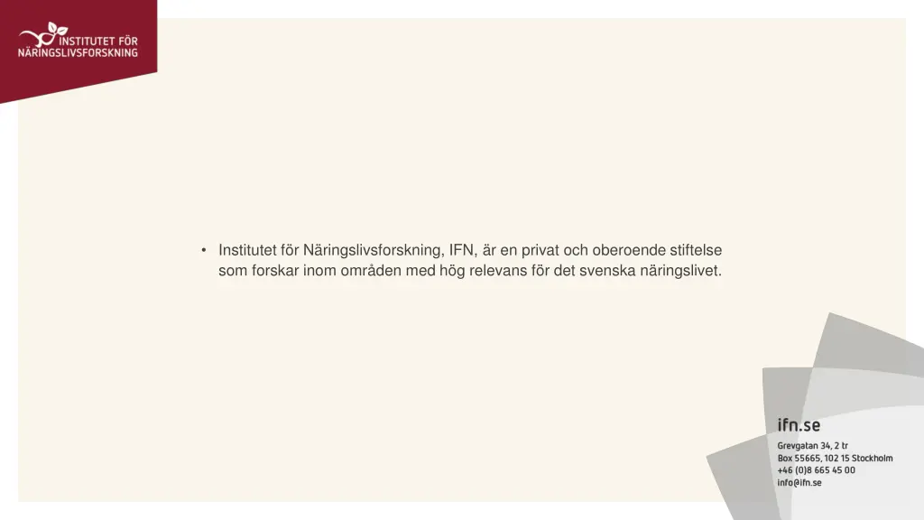 institutet f r n ringslivsforskning