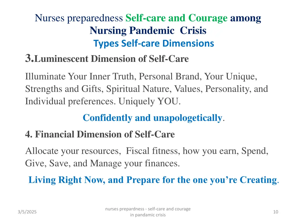 nurses preparedness self care and courage among