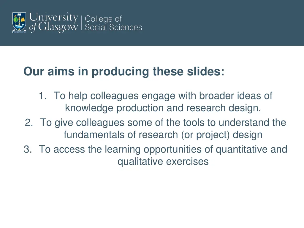 our aims in producing these slides