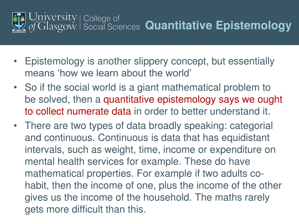 quantitative epistemology