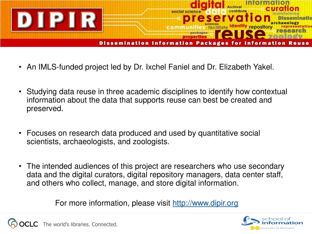 an imls funded project led by dr ixchel faniel