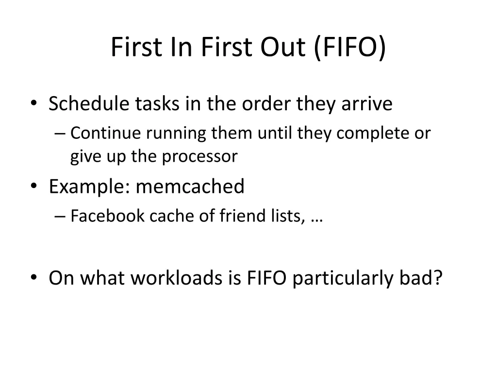 first in first out fifo