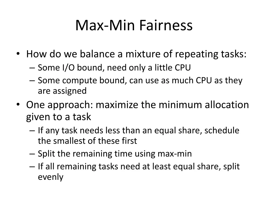 max min fairness