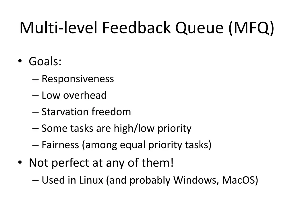 multi level feedback queue mfq