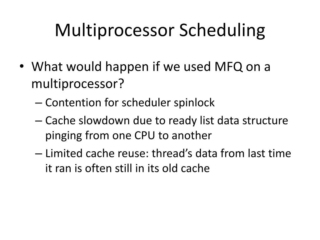 multiprocessor scheduling