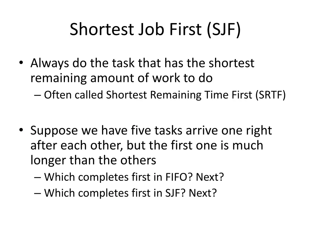 shortest job first sjf