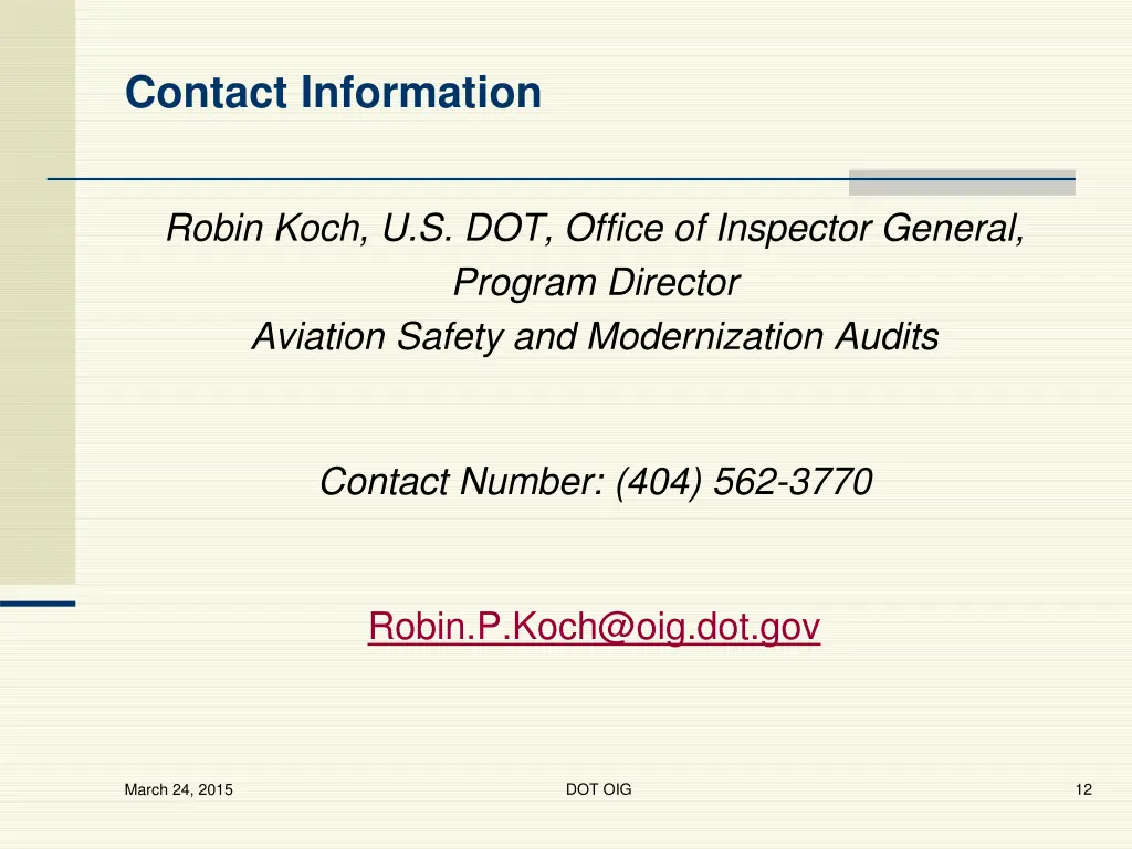 contact information