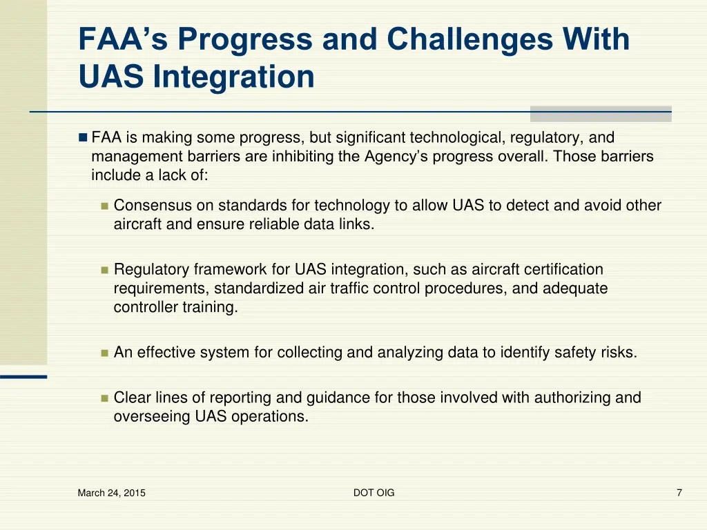 faa s progress and challenges with uas integration 1