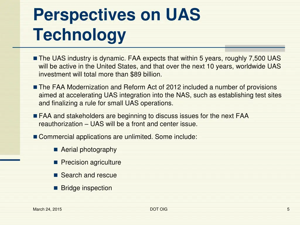 perspectives on uas technology