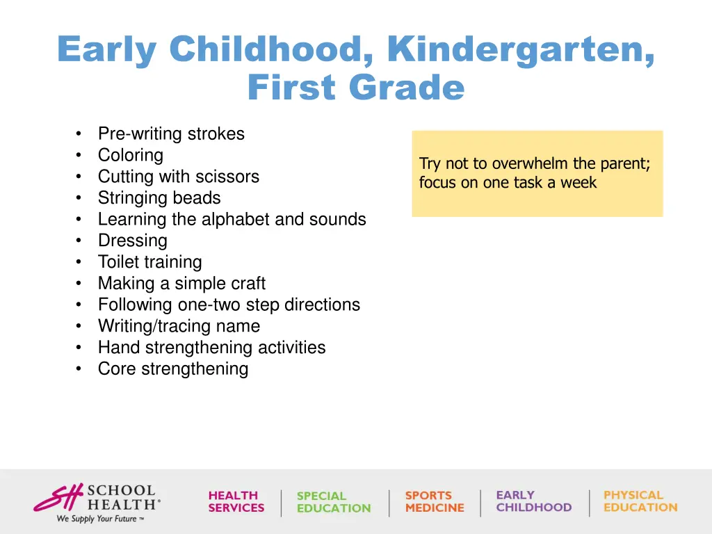 early childhood kindergarten first grade