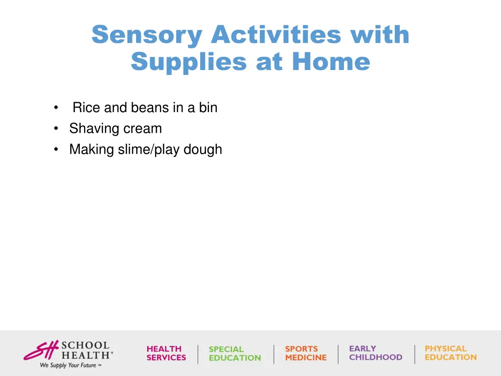 sensory activities with supplies at home