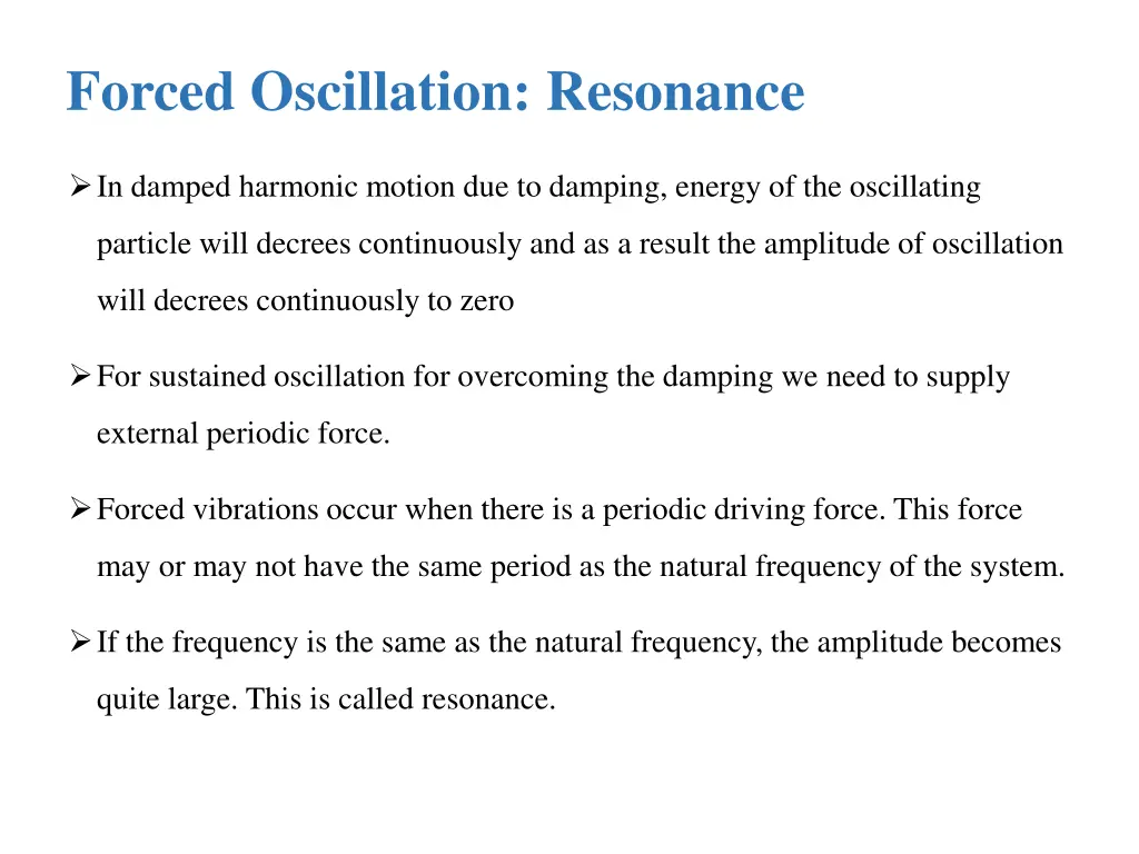 forced oscillation resonance