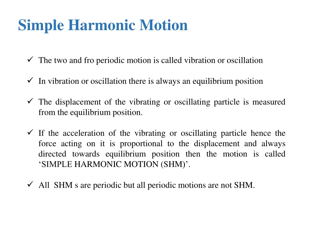 simple harmonic motion