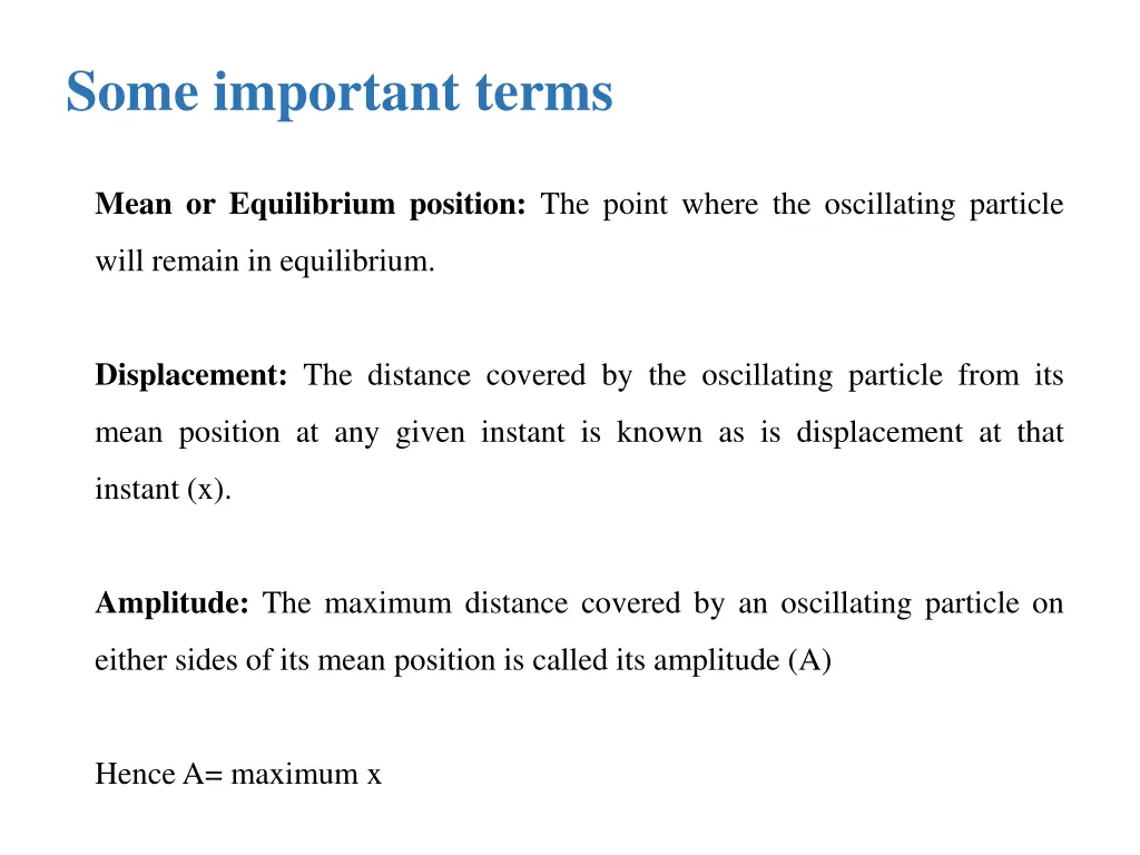 some important terms