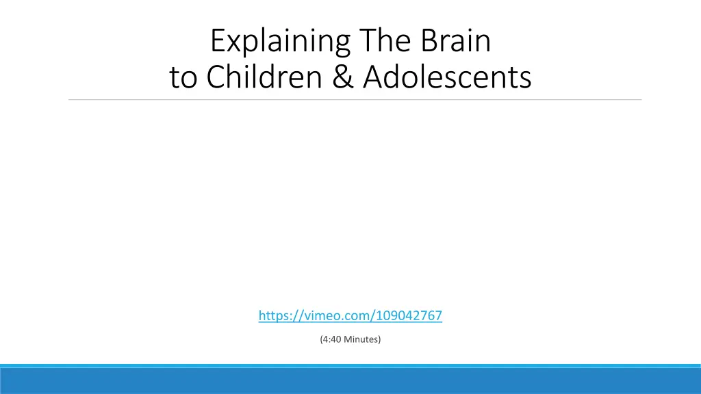 explaining the brain to children adolescents