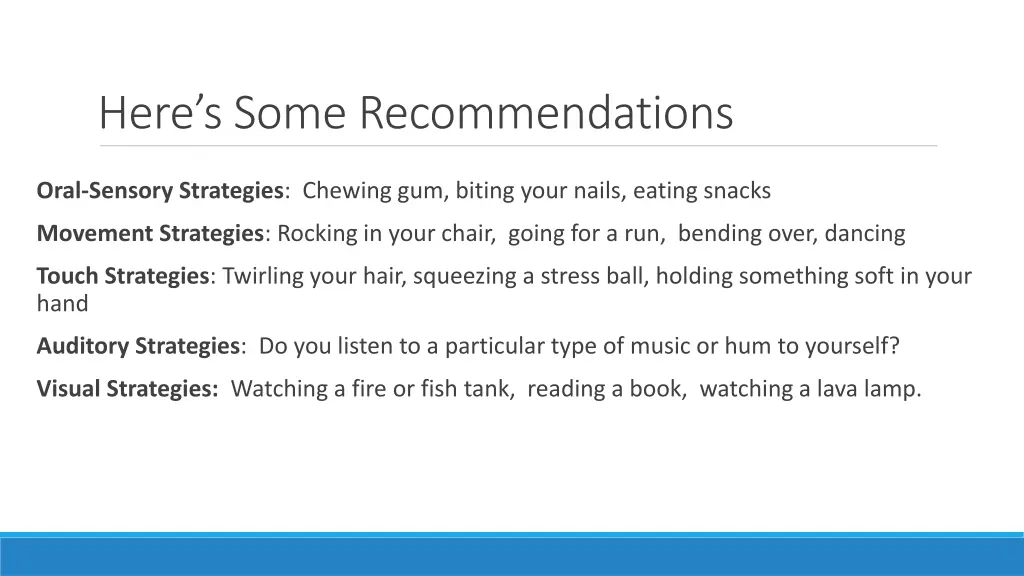 here s some recommendations