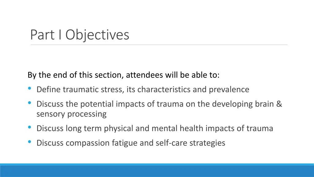 part i objectives