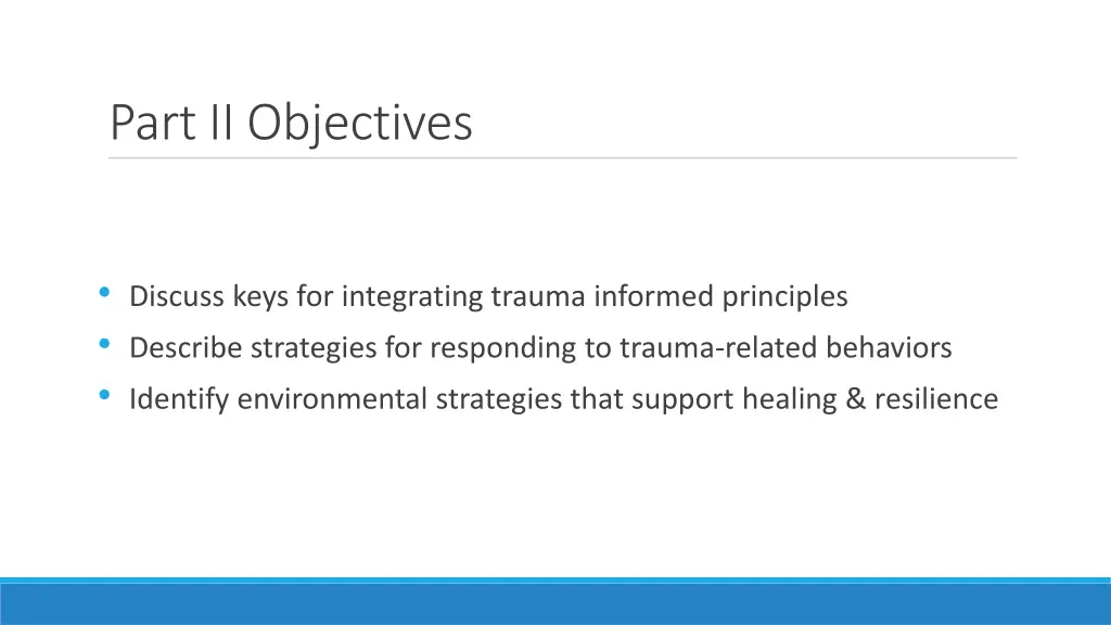 part ii objectives