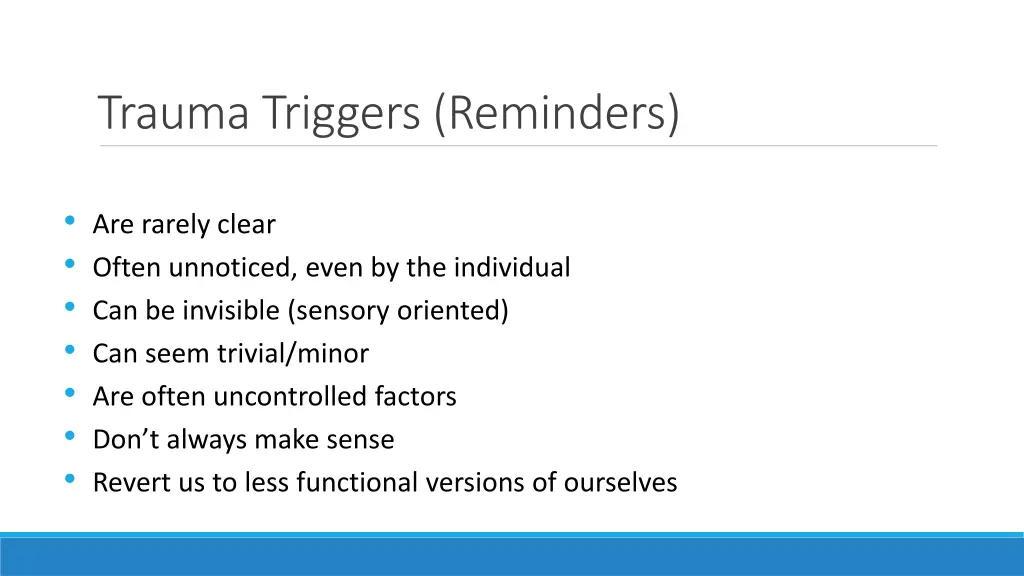 trauma triggers reminders