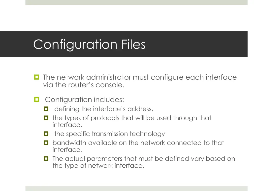 configuration files