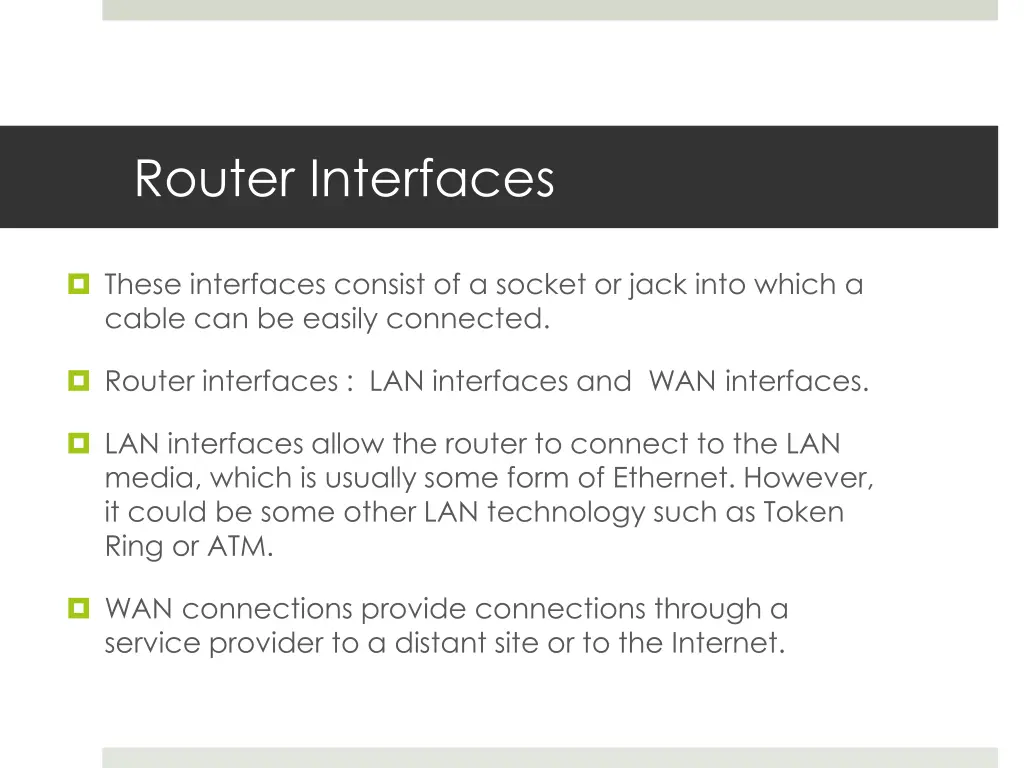 router interfaces