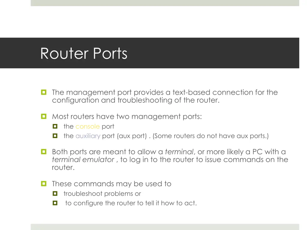 router ports