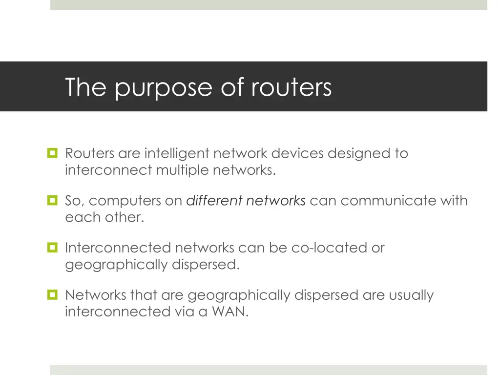 the purpose of routers