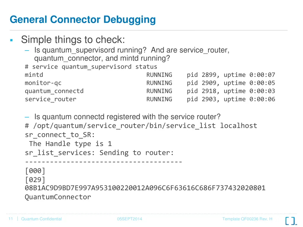 general connector debugging