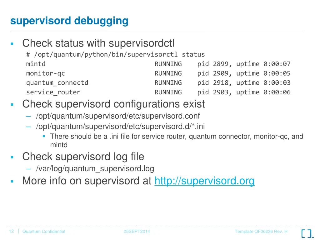 supervisord debugging