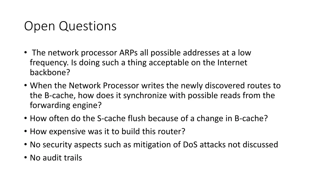 open questions