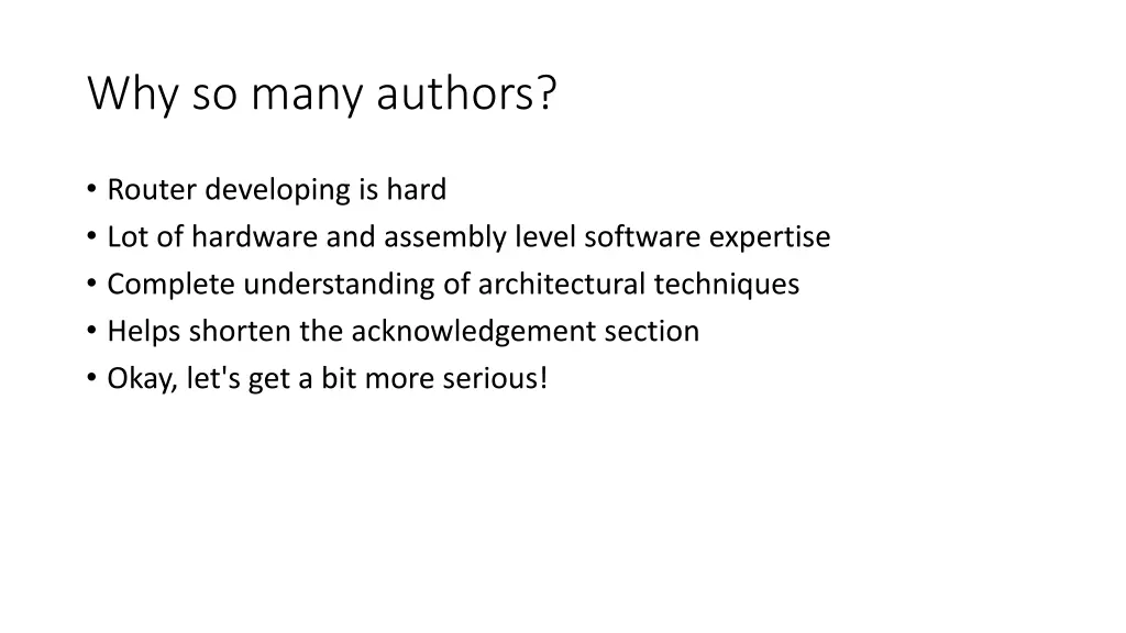 why so many authors