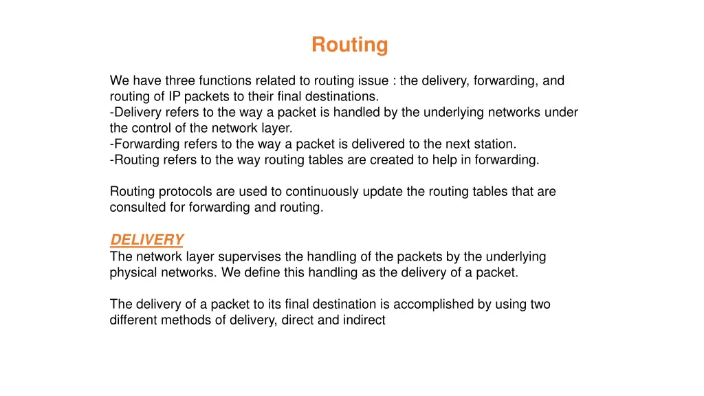 routing