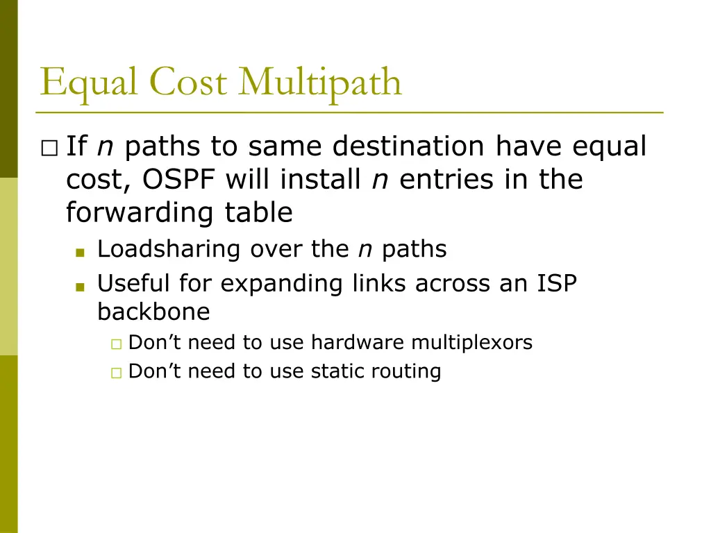 equal cost multipath